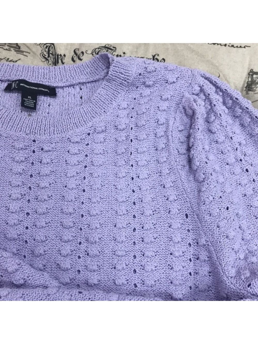 I.N.C Popcorn Stitch Ruffle Sweater - Picture 6 of 6